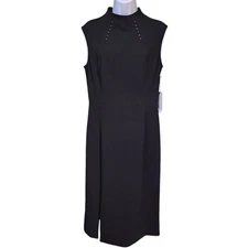 Ivanka Trump Dress Women’s 10 Black Sleeveless High Neck Sheath Classic Business