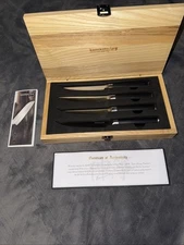 Kamikoto Steak Knives Set (4) - Ash Wood Box with COA