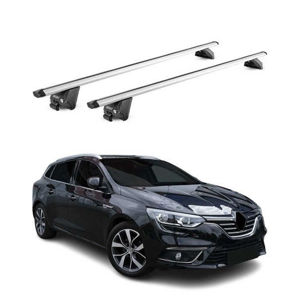 DachträGer FüR Renault Megane IV Grandtour 2016-2022 100Kg Aluminium Grau 2Tlg-image