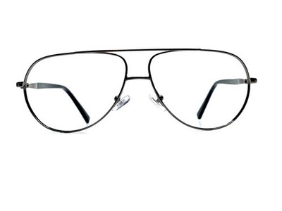 Calvin Klein Dark Silver Gun Metal Black Aviator Glasses 1070S 028 60 12 136