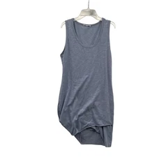 Wasabi+Mint Womens Shift Dress Sleeveless Tulip Hem Blue Gray Size Large