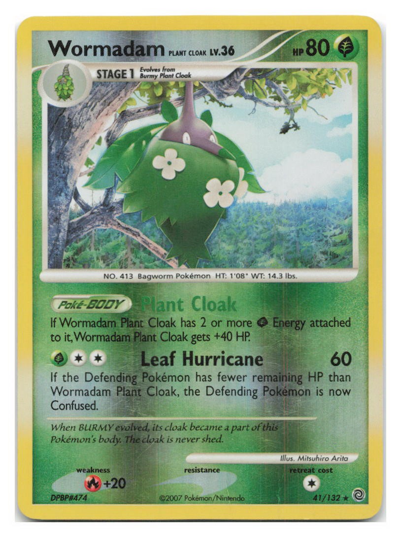 Wormadam Plant Cloak 41/132 Rare Secret Wonders Pokemon Reverse Holo 2007