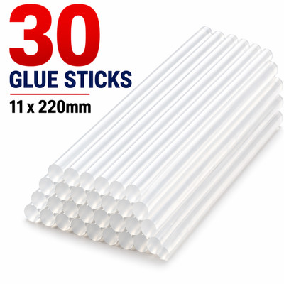 30 HEISSKLEBESTIFTE 220x11MM extra lang FÜR DIY KLEBEPISTOLE Transparent Kleber