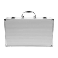2 Pcs Metal Microphone Storage Box Hard Carrying Case Aluminum Alloy Silver