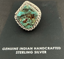 Vintage Navajo Turquoise Sterling Silver Ring Size 8 1/4