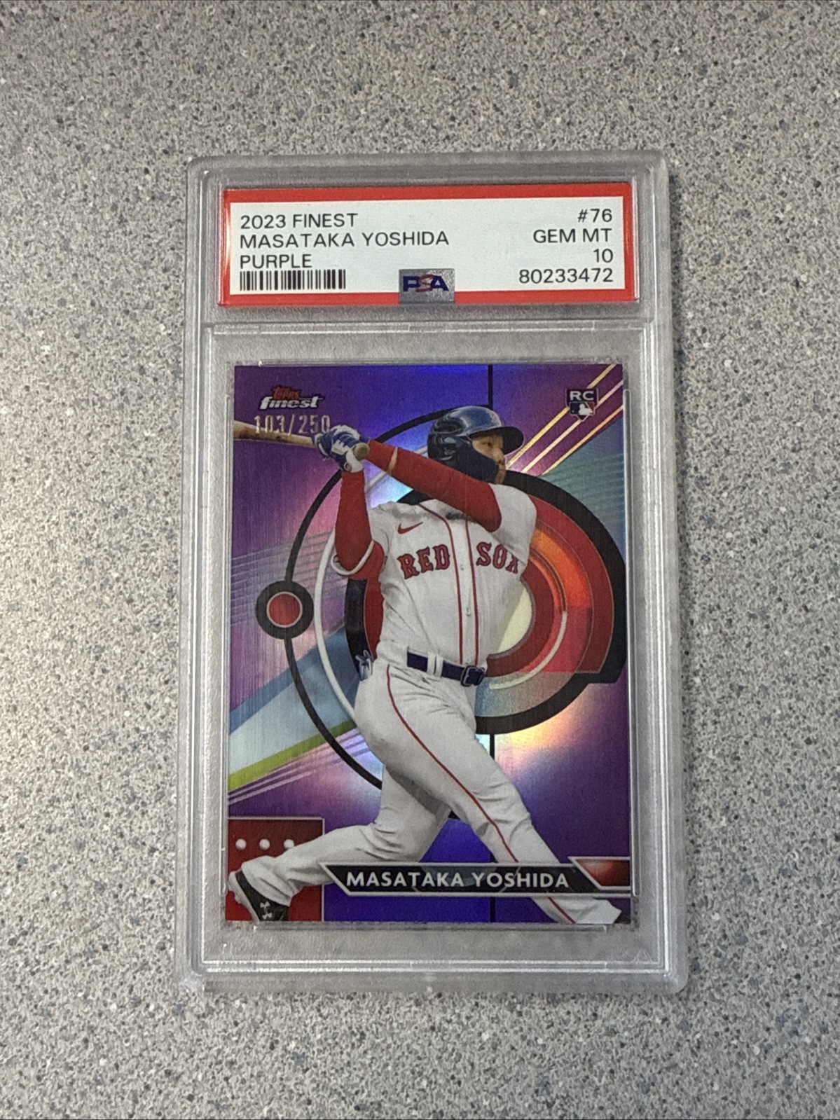 2023 Finest Masataka Yoshida Purple Refractor Rookie /250 PSA 10 Low POP