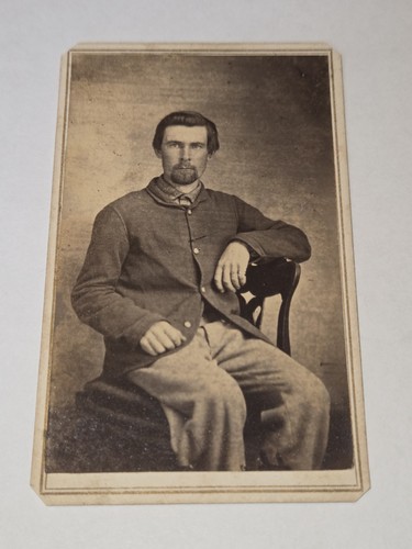 1860s CDV of Striking Young Civil War Soldier with Revenue Stamp