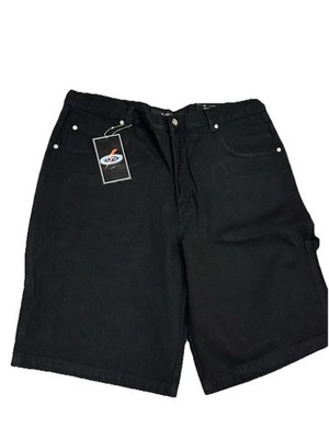 Vintage Arjun Mens Baggy Denim Shorts Jorts Size 40 Black Loose Fit Y2K
