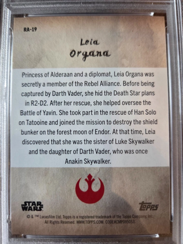 2025 Topps Star Wars Meiyo Leia Organa PSA 10 Gem Mint #RA19 Rebel Alliance - Image 4 of 4
