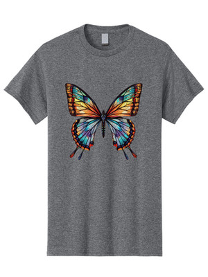 Multicolored-Butterfly Mens Graphic Tee, 100% Cotton, Casual Summer Wear