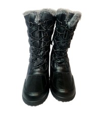 Totes End Game Black Boots Women's Sz 9 M Thermolite Zip Lace Up