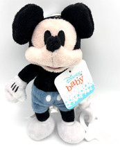 Mickey Mouse Plush Pacifier Holder Disney Baby Super Soft Hook Loop Hold 8 in