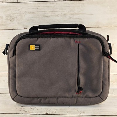 Case Logic Gray Laptop Tablet Messenger Bag Red Lining Padded Carrying Case