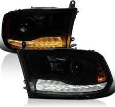 LED Black Smoke Switchback Projector Headlights W/Sequential Turn Signal Compati