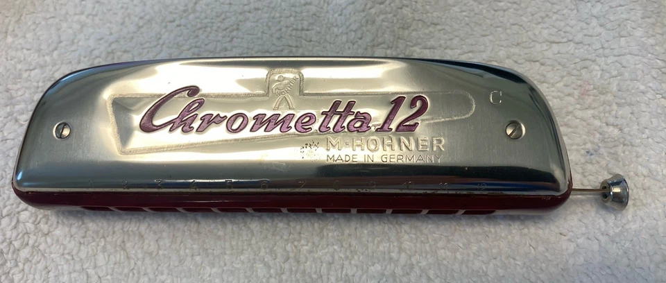 M Hohner Chrometta 12 Key Of C Harmonica & Case Made In Germany - Image 2 of 4