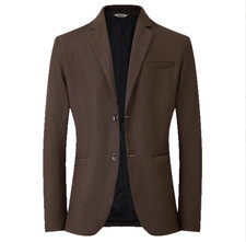 Men's Blazer Vintage Sport Coat Jacket 2 Button Casual Wedding Party Suit Jacket