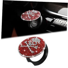 Bling Skull Car Engine Start Button Cover Diamond Push Start Stop Button Red