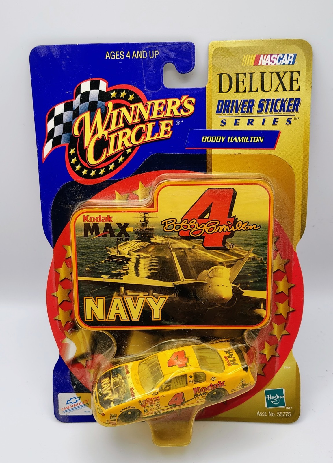 2000 Bobby Hamilton #4 Kodak Max Navy 1:64 Winner's Circle Driver Sticker NIP