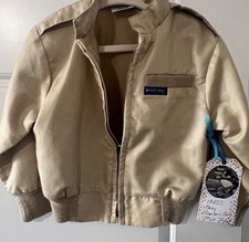 VINTAGE 1980s Rare Infants Only Beige Zip Jacket - Unisex baby 12-24mo