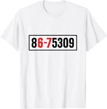 Vintage 80's Music 86-75309 Jenny 8675309 Six Seven 67 Meme Adult T-Shirt