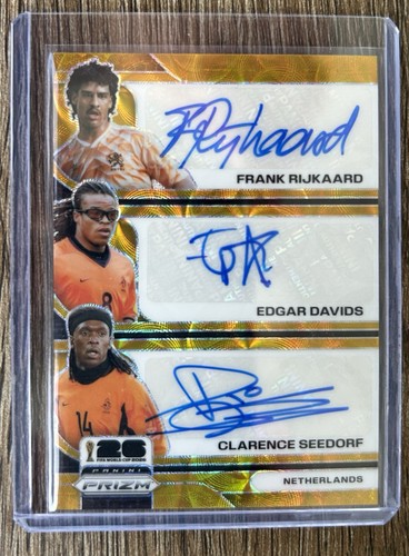2026 Panini Prizm World Cup Seedorf/Edgar Davids/Rijkaard Triple Auto Gold /10