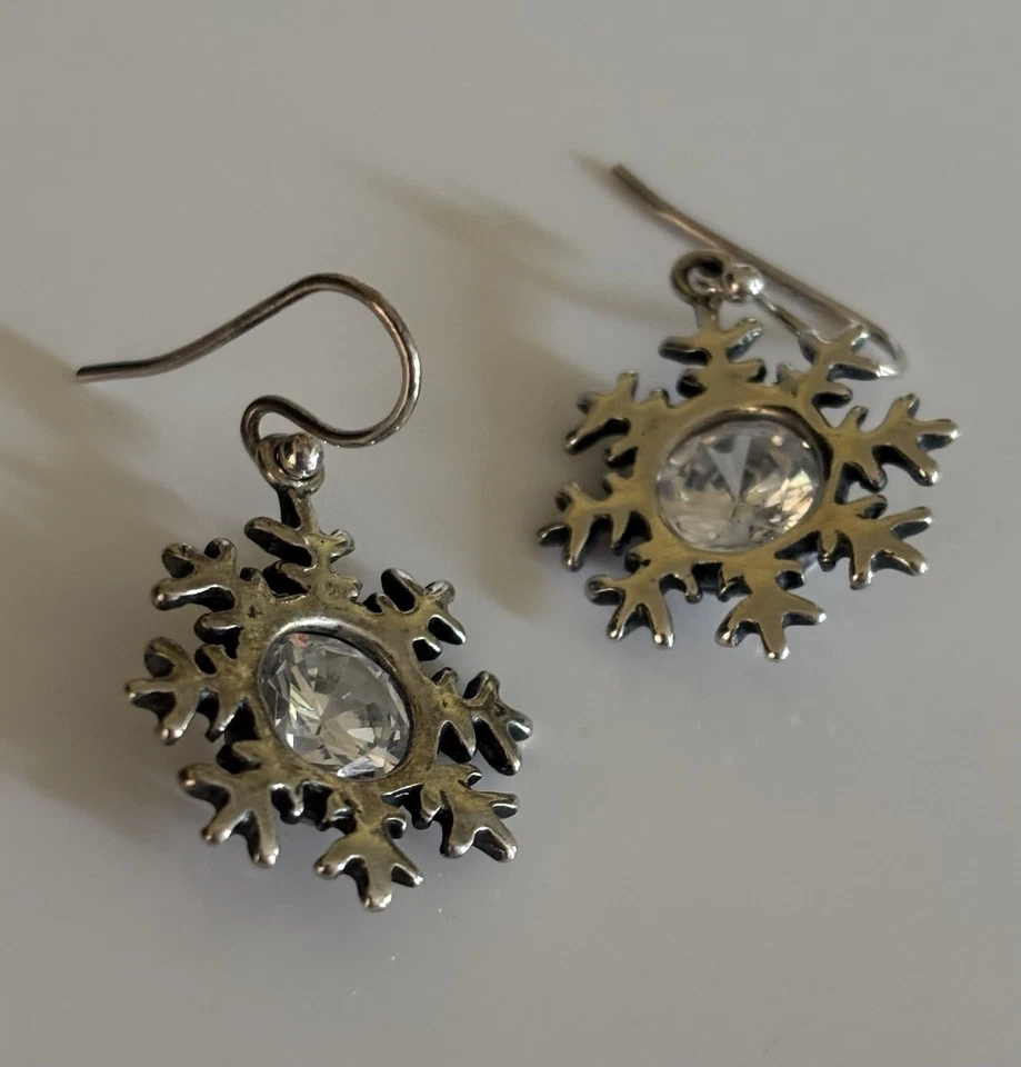 SILPADA纯银雪花立方锆石CZ耳环 — 第 3/4 张图片