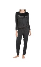Juicy Couture 2pc Liquorice  Black Studded Tracksuit Set. Sz M. NWT 