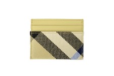 Burberry Unisex Multi-Color Checkered Leather Logo Credit Card Case