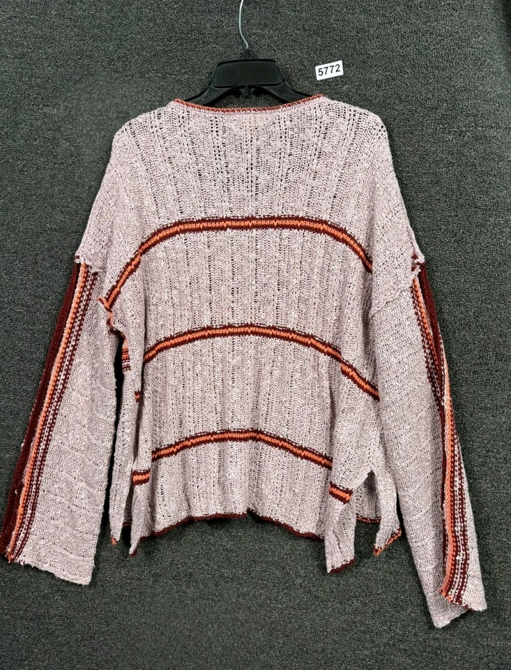 Suéter feminino EASEL Los Angeles data café malha desleixada tamanho M rosa multicolorido - Imagem 2 de 4