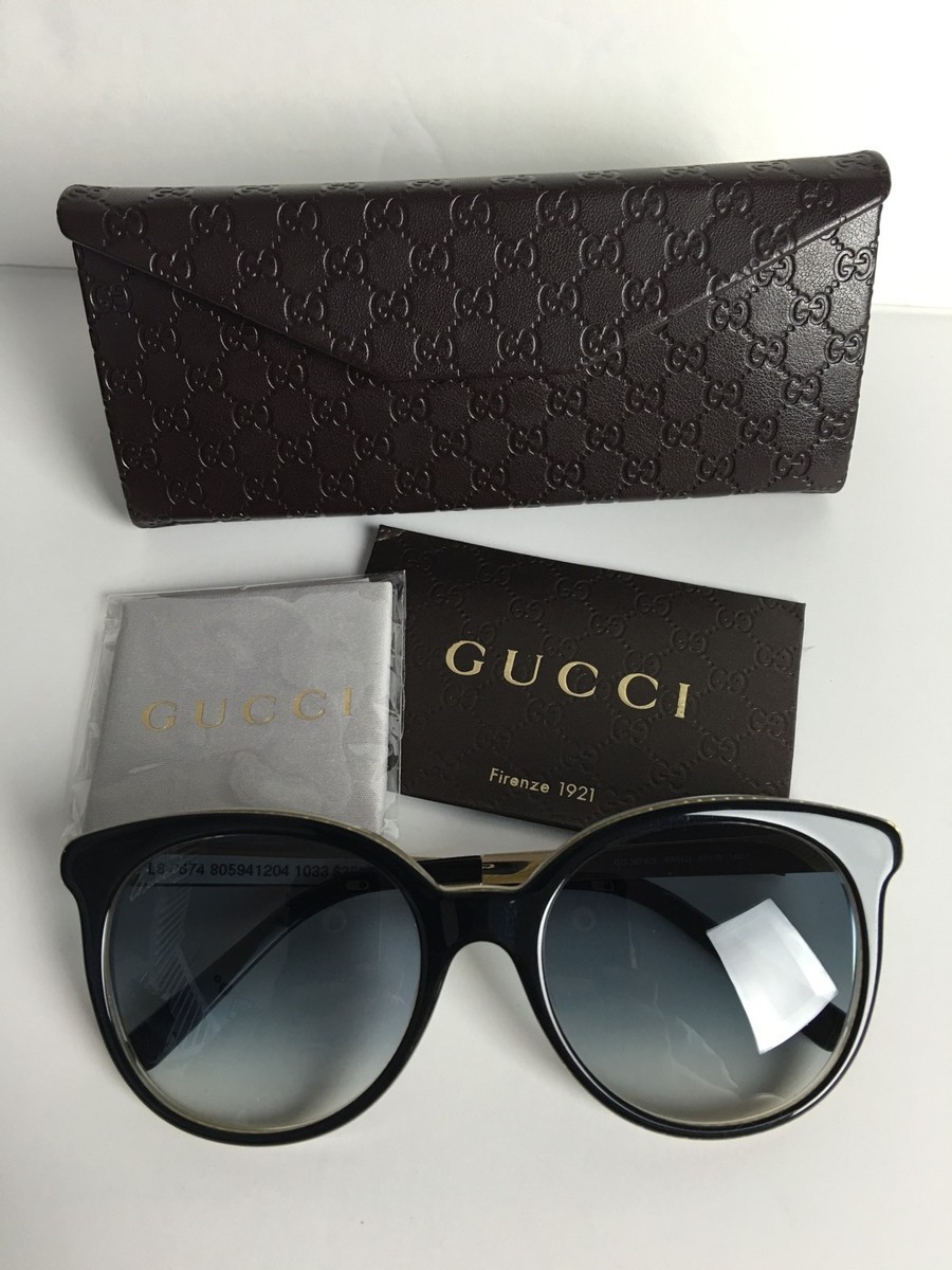 NWT Authentic GUCCI Unisex Black & Gold Interlocking GG Logo