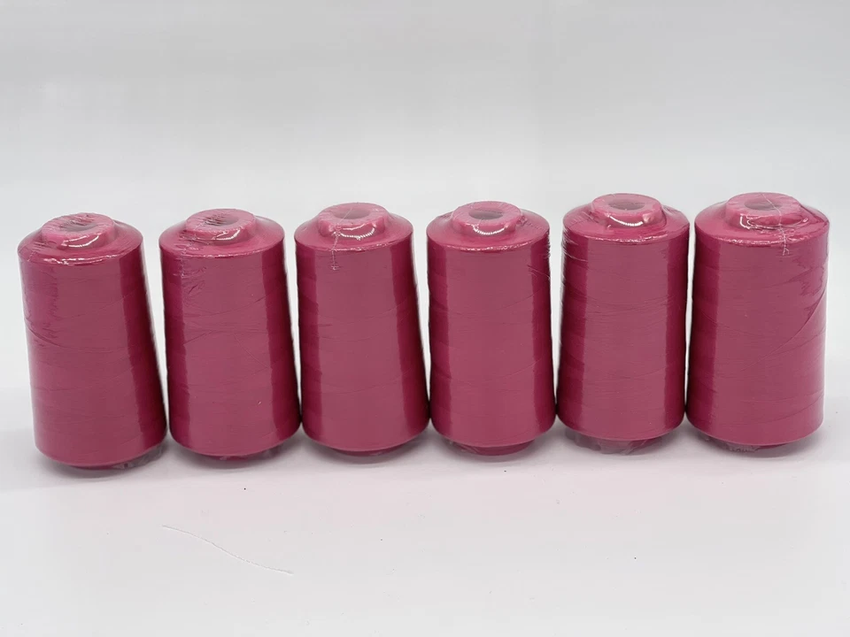 6 Spools FUCHSIA PINK Multi Purpose Serger Sewing Machine Threads T27 Quality  - Image 4 of 4