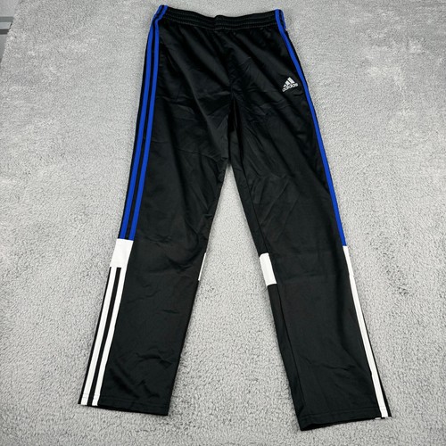 Vintage Adidas Jogginghose Herren XL schwarz 100% Polyester 3-Streifen Gummibund