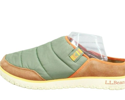 LL Bean Elkhide Leather Slippers Mens 10 Brown Slip On Moc 