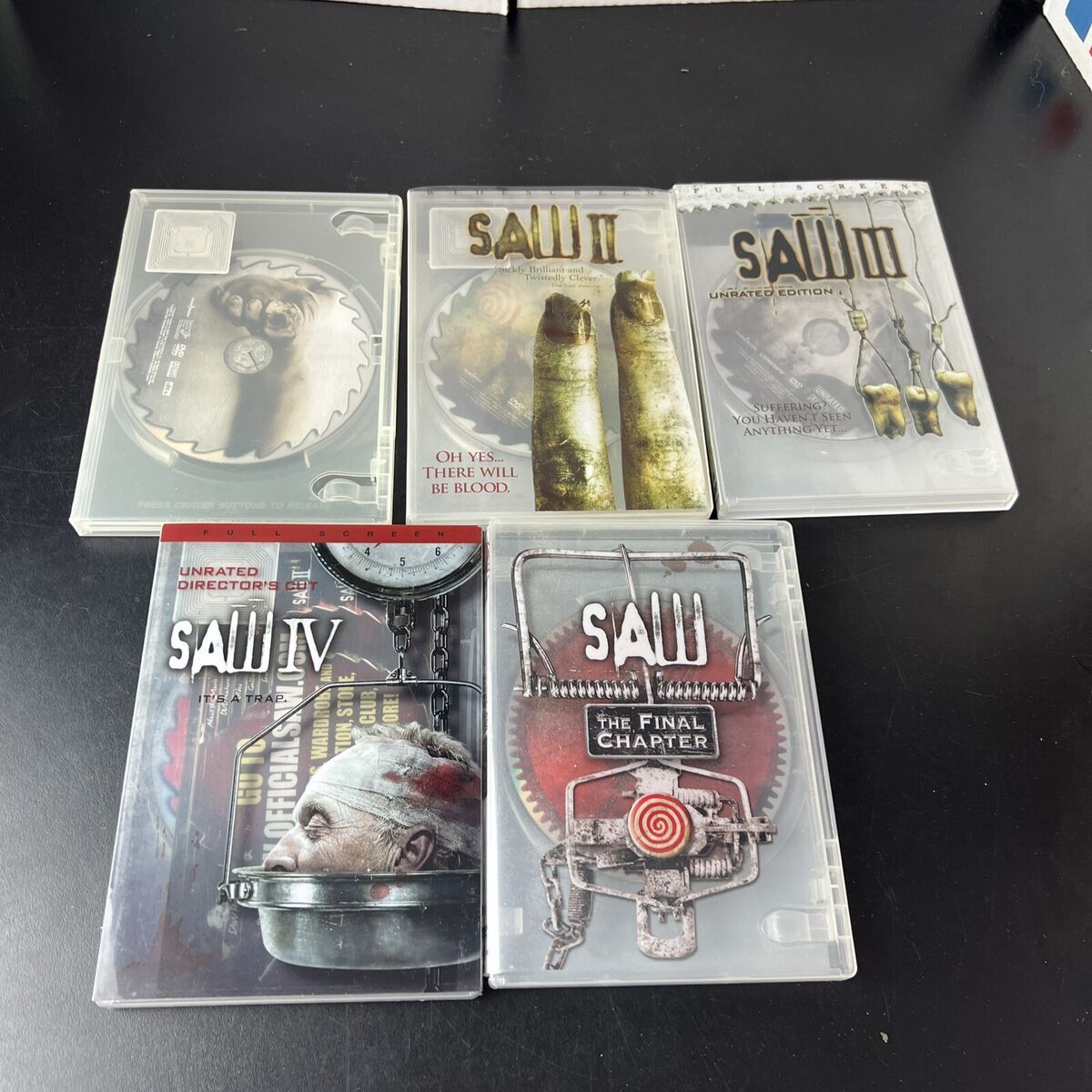Saw Horror Movies DVD Lot 1-4: Saw l Uncut Saw II Saw III Saw IV : 1, 2, 3, 4, 6 Saw Horror Movies DVD Lot 1-4: Saw l Uncut Saw II Saw III Saw IV : 1, 2, 3, 4, 6