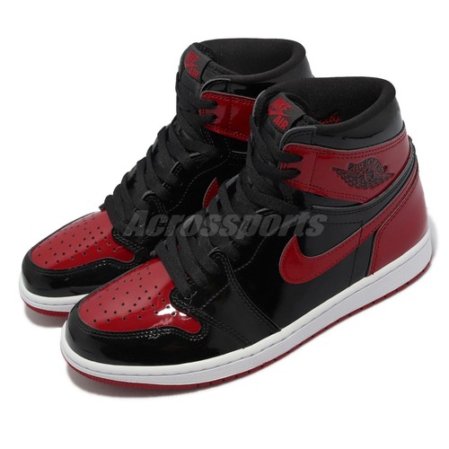 Nike Air Jordan 1 Retro High OG Patent Bred Black Red AJ1 Men Casual  555088-063 | eBay