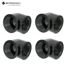 4 Pcs Barrow BarrowCH G1/4" 90 Degree Angled Adapter Fitting Female to Female BL