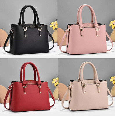 Große schwarze Damentasche Damen Kunstleder Designer Schulter Handtaschen Arbeit