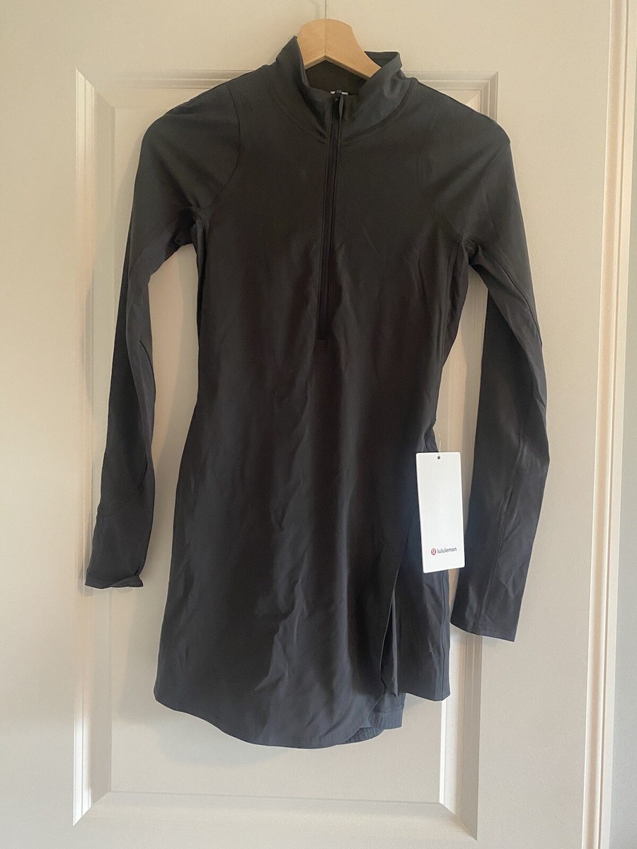 Lululemon Nulux Long Sleeve Tennis Dress Size 2 Gray GGRE New | eBay