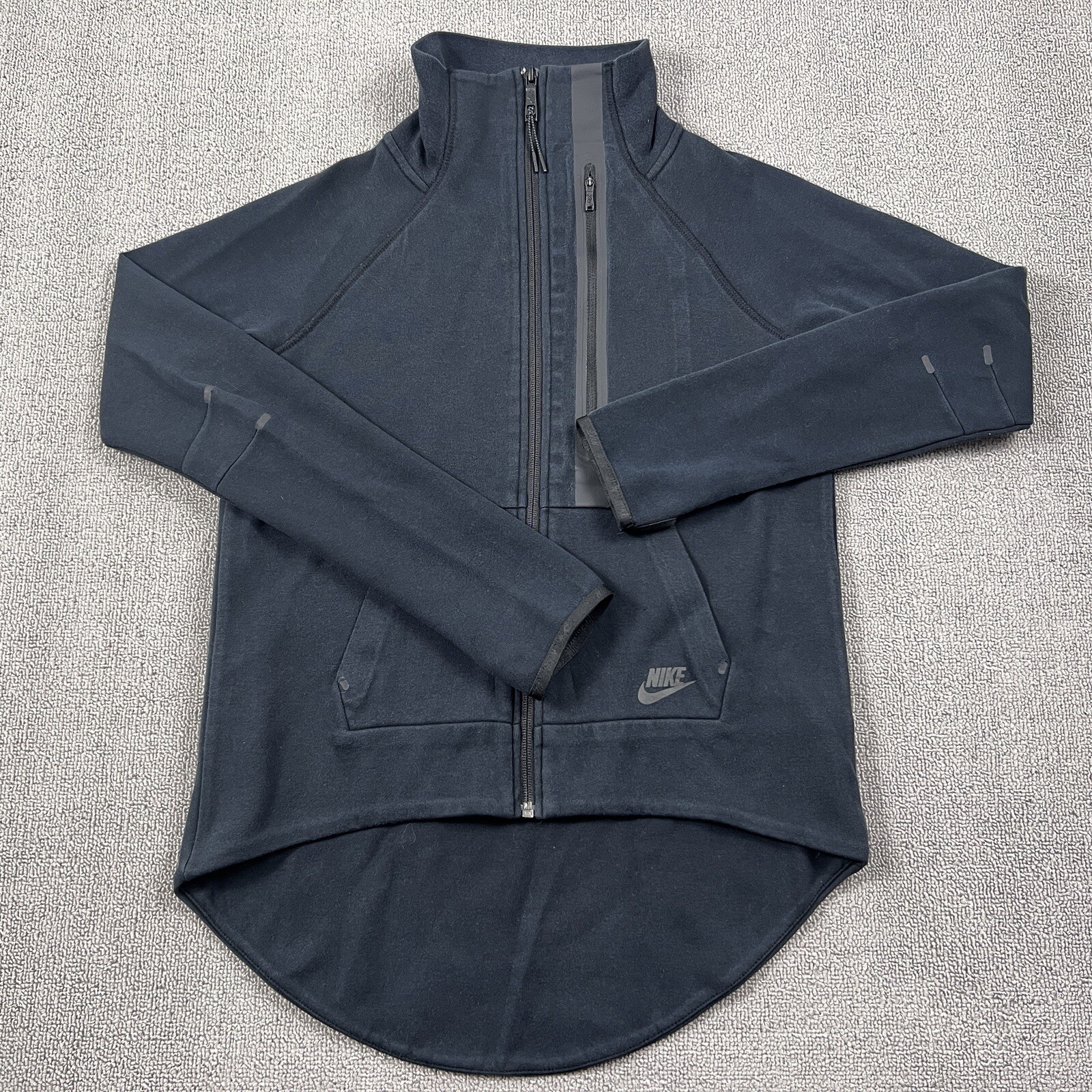 SACAI X NIKE Nike Giacca Donna Piccola Nera Pile Tecnico Manica Lunga Maglione Felpa Donna