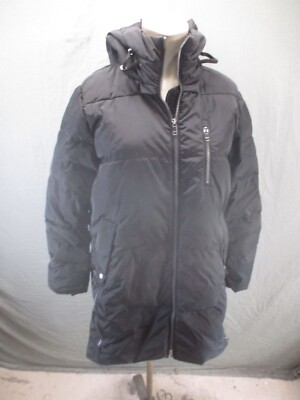 Orolay Size M Womens Black Down Feather Full Zip Stand Collar Parka Coat 459