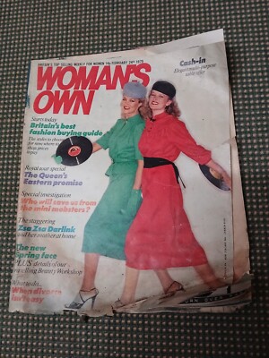 1979 Women's Own Magazine 24th February 1979 Knitting celebs, Zsa Darlink, Shops