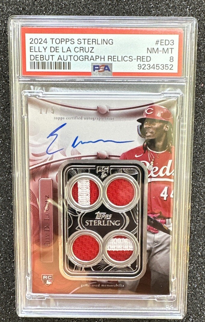 2024 Topps Sterling Debuts Elly De La Cruz Quad Patch Auto 1/5 RC