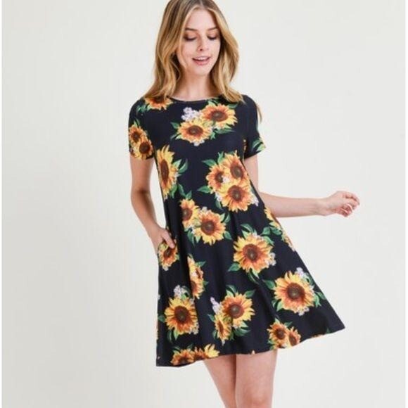 sunflower design dress Louisa Sleeveless Dress