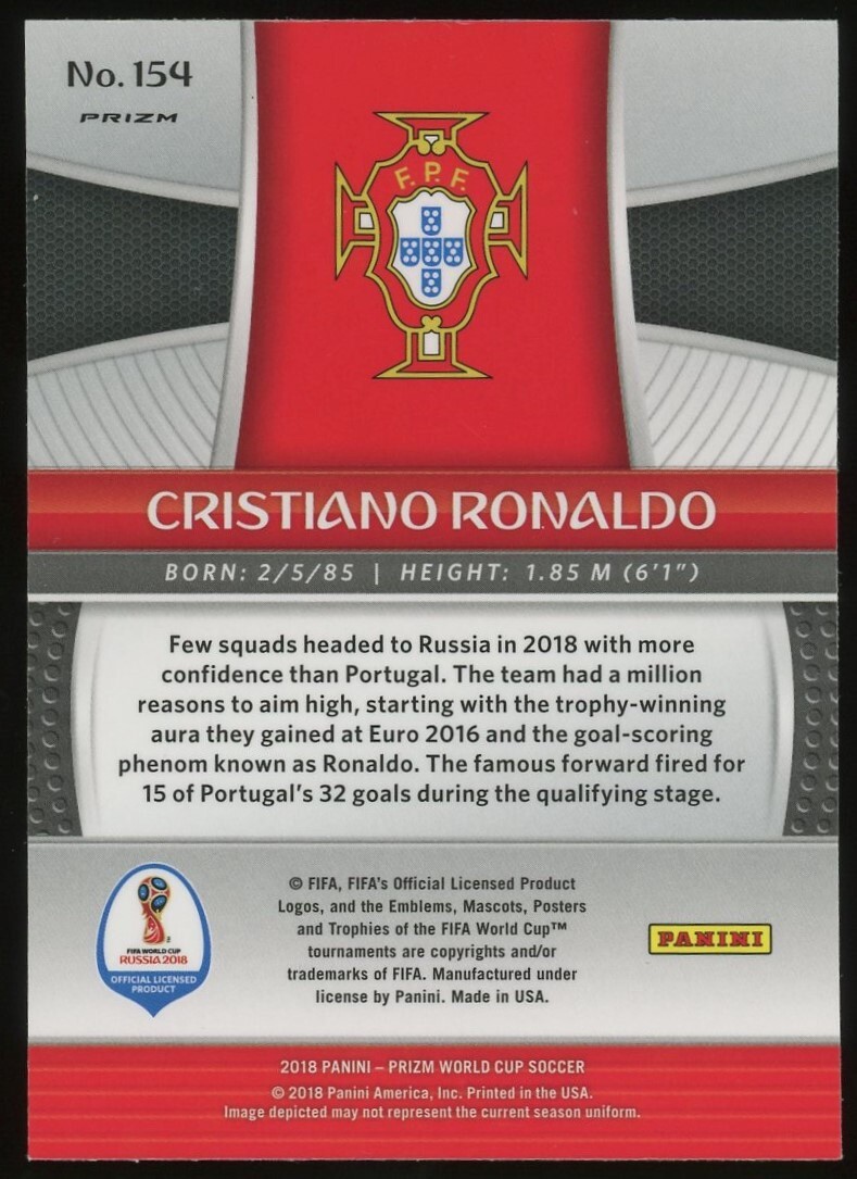 2018 Panini Prizm World Cup Cristiano Ronaldo Hyper