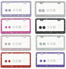 Unbreakable Bling License Plate Frame Glitter Crystal Sparkling Rhinestone Tag