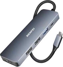 USB C Hub 5-In-1 with 4K Hdmi Certified , 100W Power Delivery, 3 USB-A, Silicone