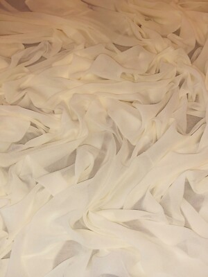 3 x Mtr Grey Moss Crepe Chiffon Fabric 58” Wide Soft Sheer Bridal Dress Making