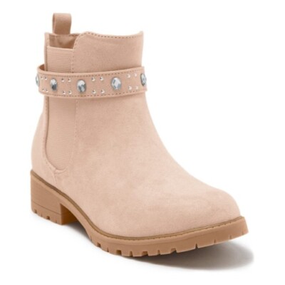 Rilista Kids Girls Ankle Bootie With Side Buckle & Zipper, Dress Boot Toddler 10