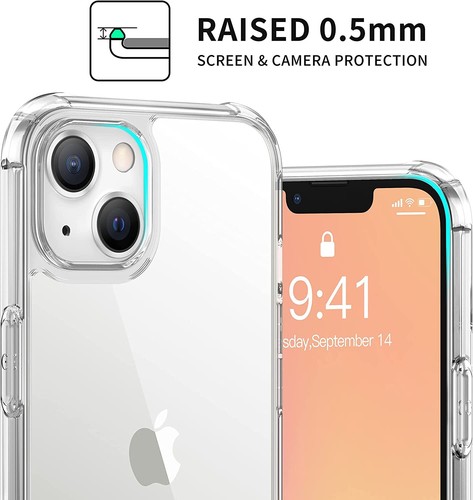 for Apple iPhone 14 13 6.1-Inch Drop-Proof HD Clear Back Cover Protective Case - Bild 3 von 7