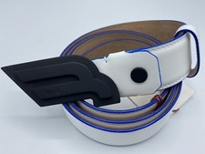  425 Bally White Leather Belt Adjustable All Sizes Made in Italy